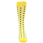 Yellow Gray Polka Dot Groomsmen Wedding Men’s Dress Socks