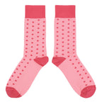 Flamingo Guava Polka Dot Groomsmen Wedding Men’s Dress Socks