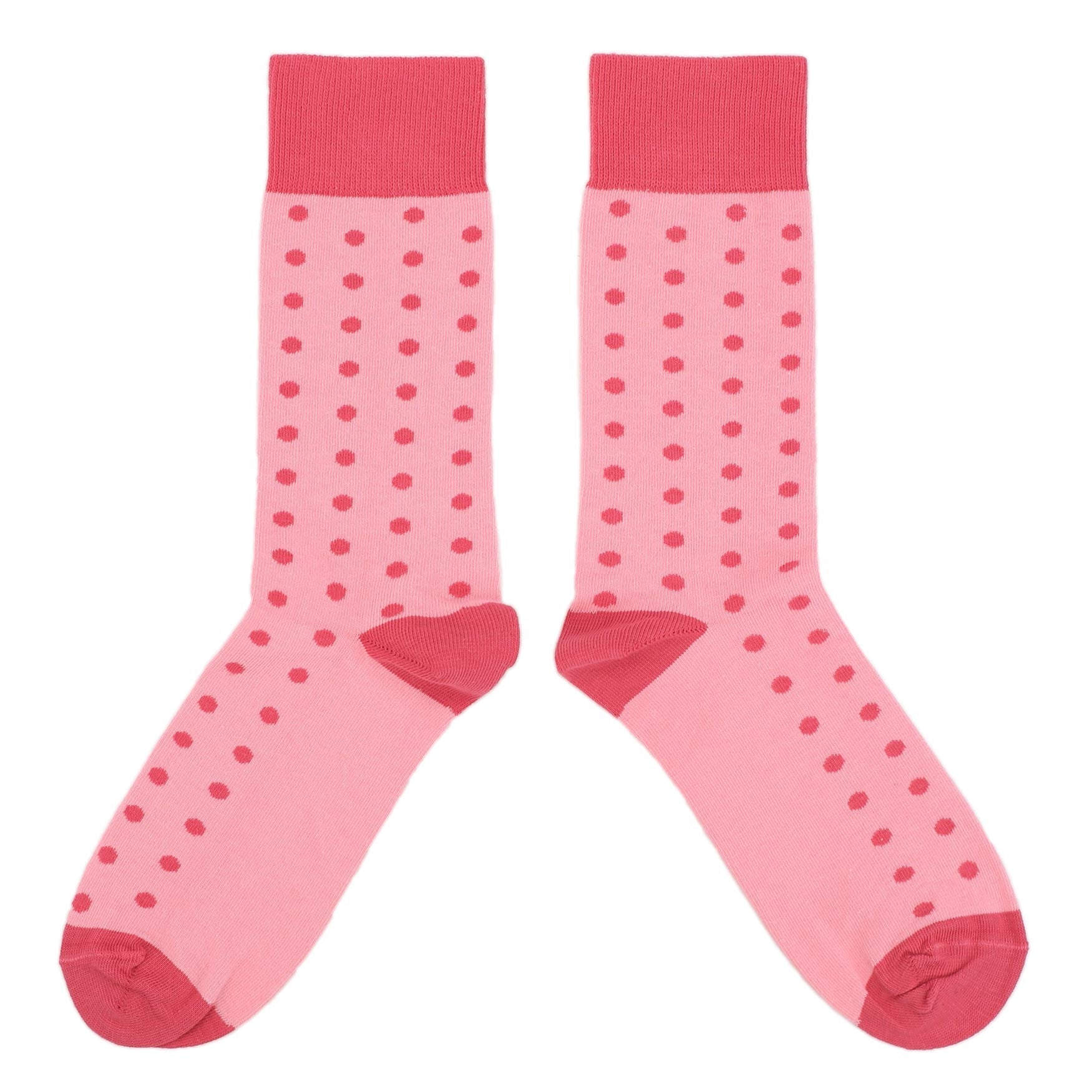Flamingo Guava Polka Dot Groomsmen Wedding Men’s Dress Socks