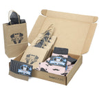 Customizable Groomsmen Gift Set Petal Pink Gray Mustache Men's Dress Socks