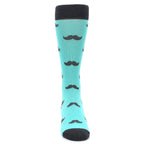 Spa Green Gray Mustache Groomsmen Wedding Men’s Dress Socks
