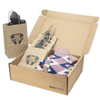 Customizable Groomsmen Gift Set Desert Rose Navy Argyle Men’s Dress Socks