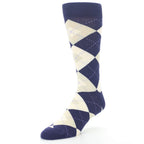 Lapis Purple Champagne Argyle Men's Dress Socks