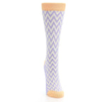 Purple Cream Chevron Jacquard Women's Dress Socks