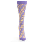 Purple Orange Leaf Pattern Women's Dress Socks