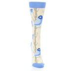 Blue Cream Birds Women's Dress Socks
