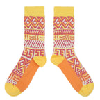 Red Yellow Orange Tribal Pattern Women's Dress Socks
