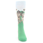 Brown Green Mooove Over Cow Socks - Men's Novelty Dress Socks