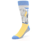Gray Blue Elephant in the Room Socks - Men's Novelty Dress Socks