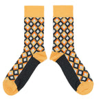 Orange Gray Jewel Optical Men's Dress Socks