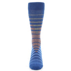 Blue Gray Triangle Stripe Men's Dress Socks