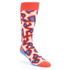 Red Blue Heat Map Camo Men's Dress Socks