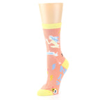 Peach Yellow Gemini Zodiac Sign Socks - Women's Dress Socks