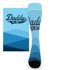 Blue Daddy Established Date Custom Socks - Men's Custom Socks