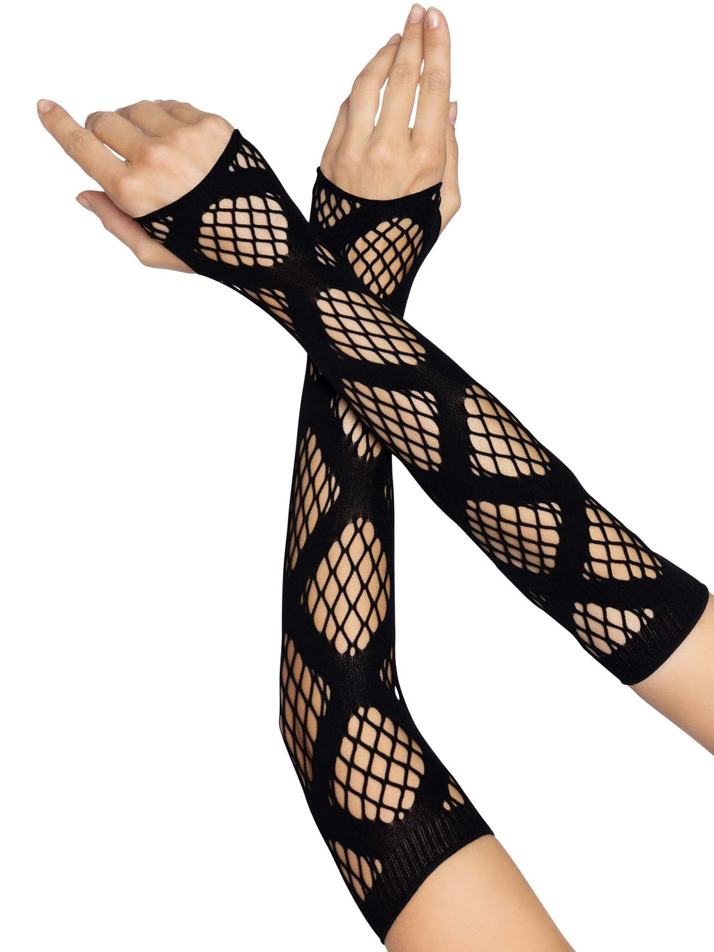 Faux wrap Industrial Net arm warmers.