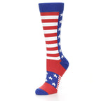 American Flag Stars and Stripes Socks - USA Made - Women's Novelty Socks