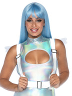 Furry angel wing body harness.