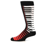 Black White Piano Keys Music  - USA Made - Men's Dress Socks