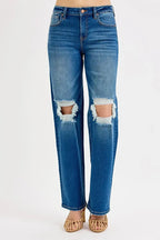 Women's Plus Size Jeans Boyfriend Jeans - Mid Waist Distressed - Women's Plus Size