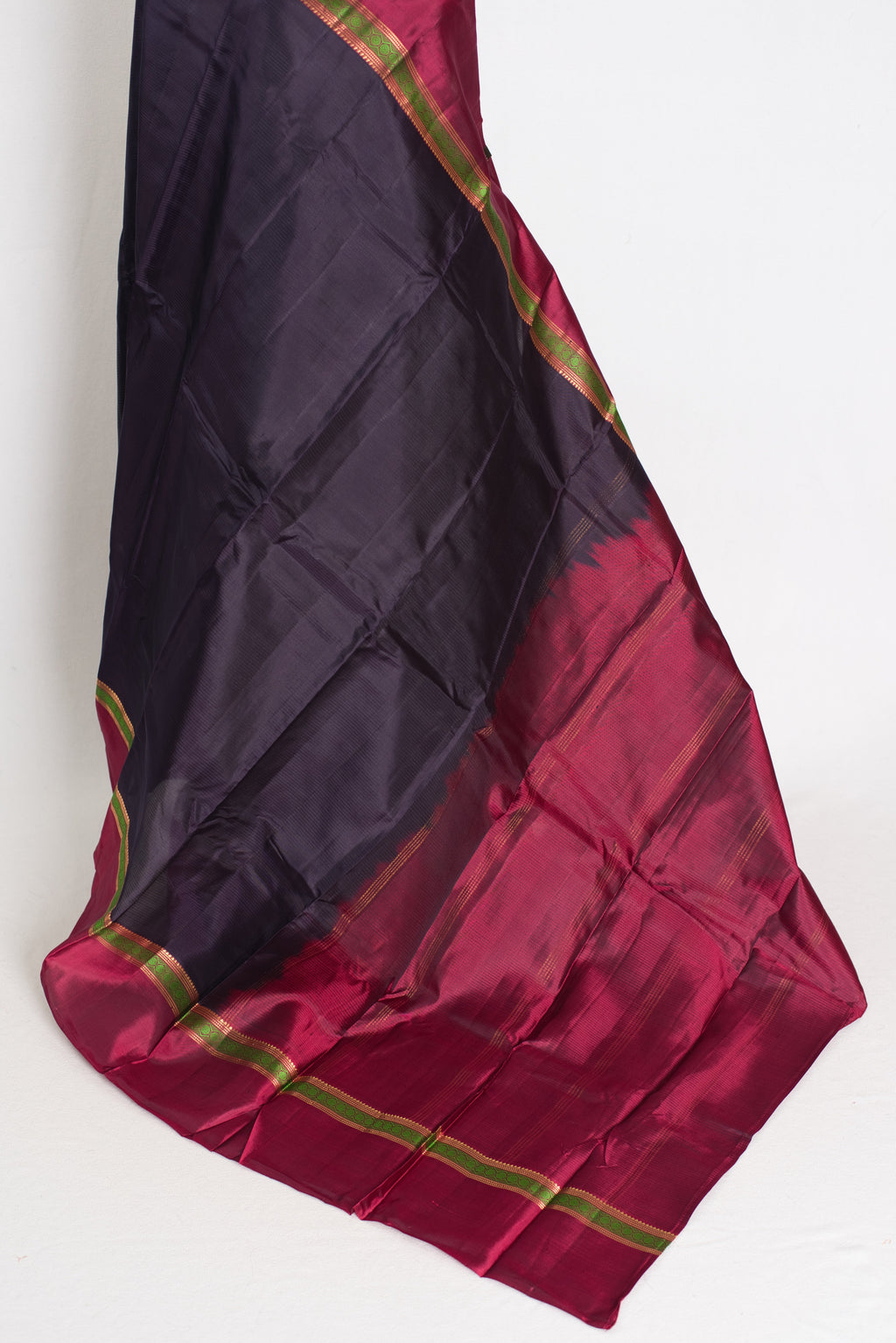 Nisha :Midnight Blue Pure Silk No Zari Kanjivaram Saree with Thread Work