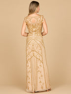 Lara 28876 - Beaded Cap Sleeve Sheath Gown