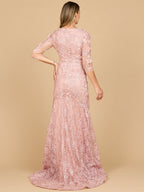 Short Sleeve Lace Mermaid Gown
