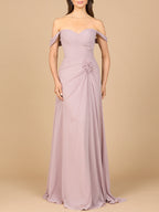 Off Shoulder Chiffon Dress