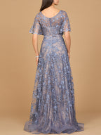 Elegant Cape Sleeve A-line Gown