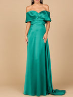 Off Shoulder Satin Dress
