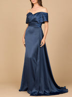 Off Shoulder Satin Dress