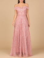 Off Shoulder Beaded Ballgown