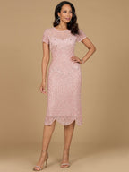 Beaded Midi Dress with Cap Sleeves