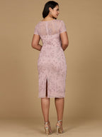 Beaded Midi Dress with Cap Sleeves