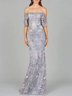 Elegant Off Shoulder Embellished Gown