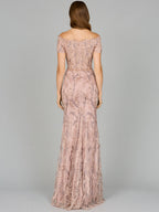 Off Shoulder Mermaid Gown with Short Sleeves