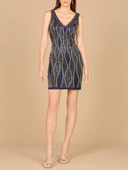 Sleeveless Beaded Short Dress