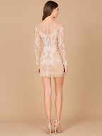 Long Sleeve Cocktail Dress with V-Neckline
