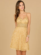 Beaded, Feather Cocktail Short