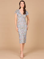 Floral Beaded Midi Dress