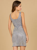 High Neck Beaded Short Dress