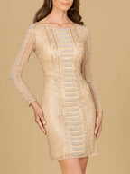 Long Sleeve, High Neck Cocktail Dress