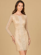 Long Sleeve, High Neck Cocktail Dress