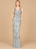 Cowl Back Classy Beaded Dress