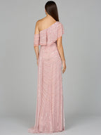 Off Shoulder Sheath Beaded Gown