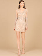 Long Sleeve V-Neck Cocktail Dress