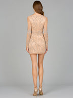Long Sleeve V-Neck Cocktail Dress