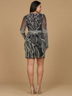 Long Sleeve V-Neck Cocktail Dress