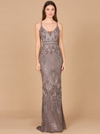 Sleeveless V-Neck Beaded Dress