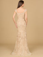 Mermaid Lace Gown with Cap Sleeves