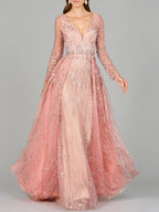 Elegant Overskirt Dress with Long Sleeves